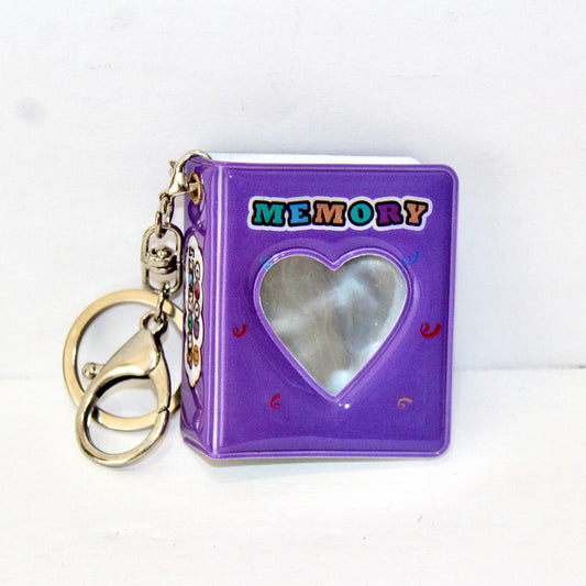 Purple Mini ID Binder Keychain