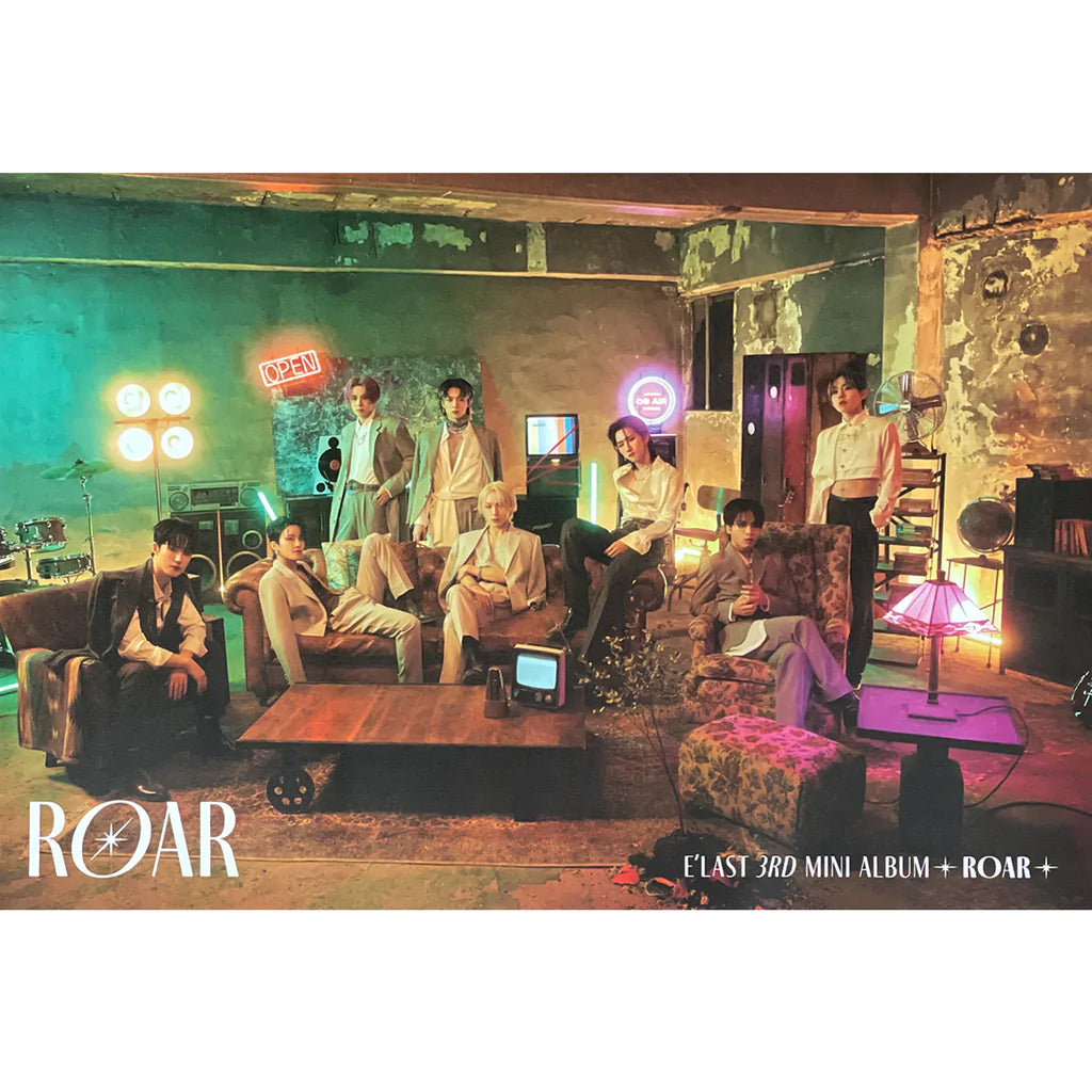 E'LAST 3rd Mini Album: ROAR - Gray Ver. | Folded Poster