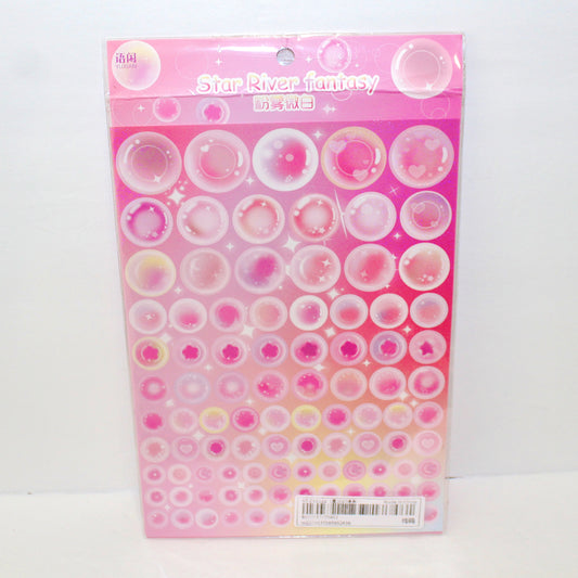 Pink Cute Holo Bubble Sticker Sheet